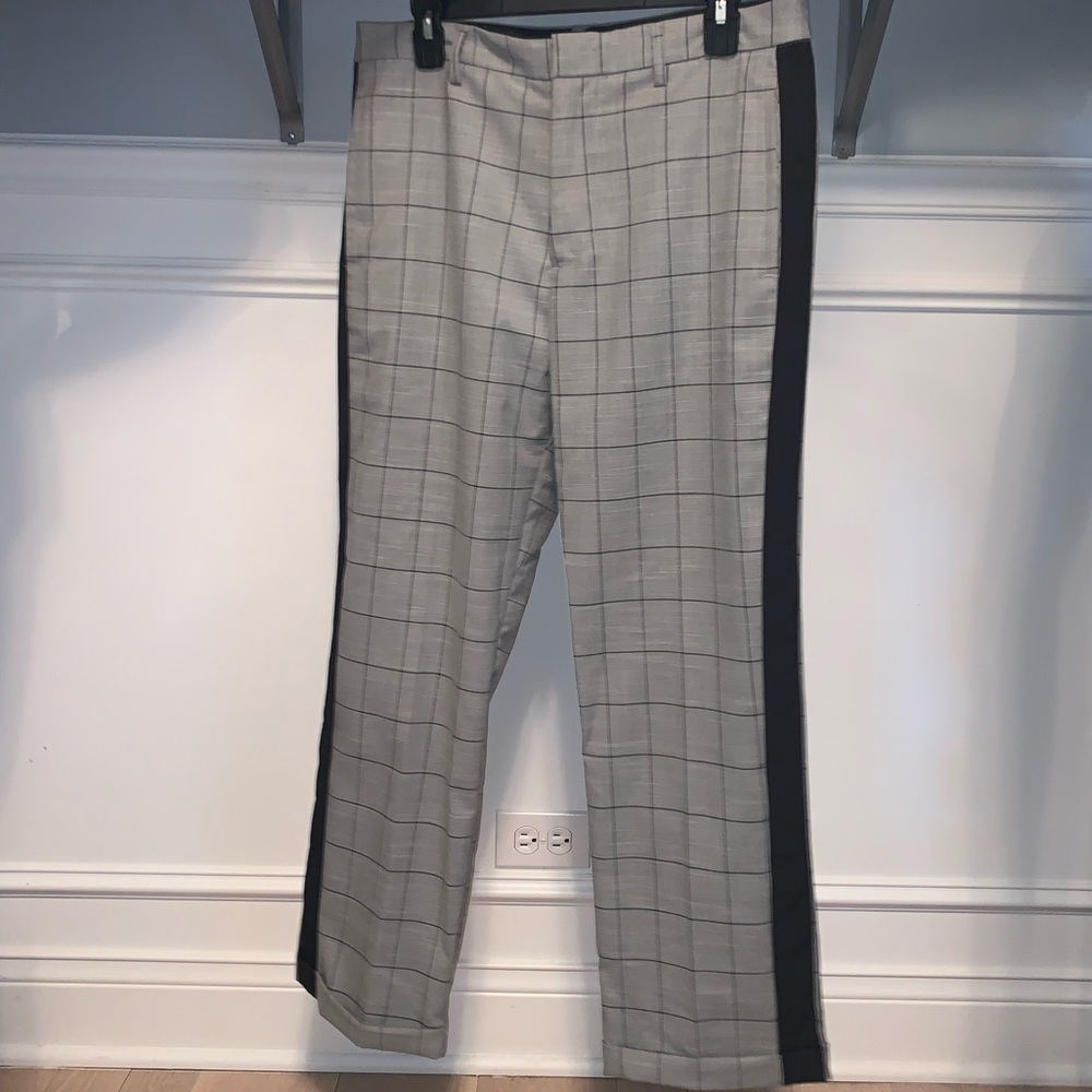Forever21 grey large check cuffed pants men’s 31